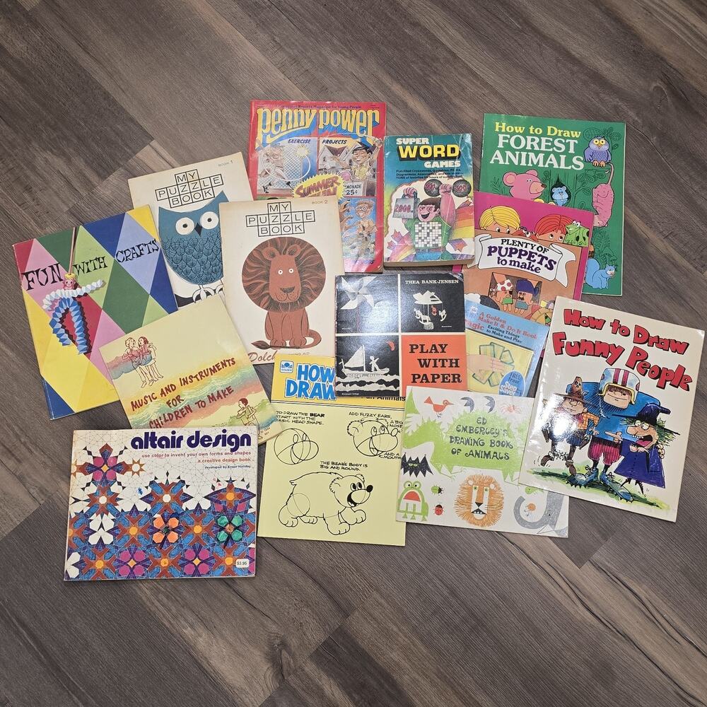 60s 70s 80s Vtg‎ Childrens Coloring Activity Coloring Books Kitschy Ephemera Lot